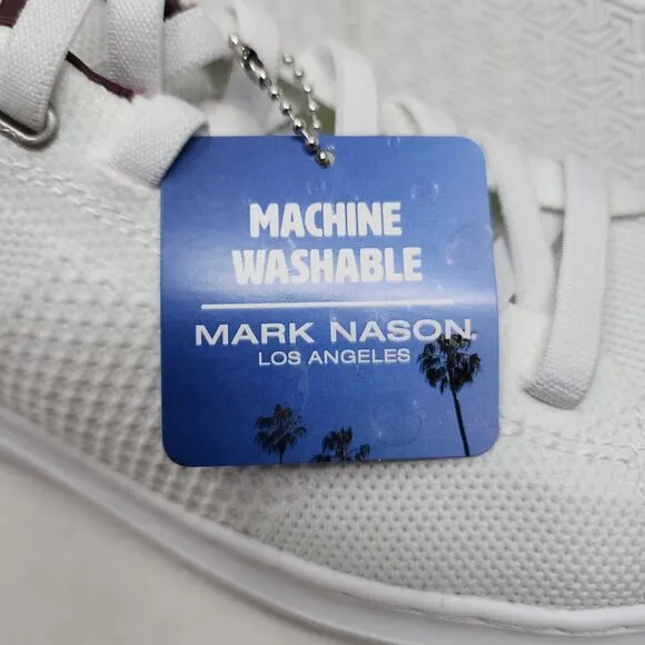 Skechers Mark Nason Shoes Mens 11 White Knit Logo Casual Sneakers Lace Up Gym