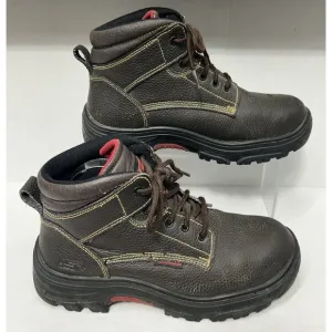 Skechers Men's 10 Steel Toe Work boots Burgin-Tarlac Brown Leather Industrial