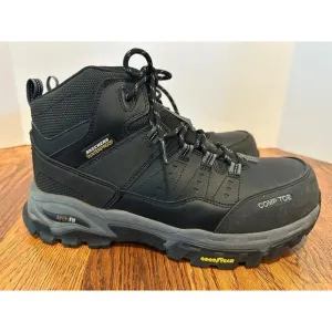 Skechers Men's Tarver Arch Fit Waterproof Composite Toe Work Boots Black Sz 10.5