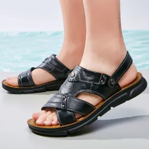 Slippers Dual-purpose Beach Sandals Men's Leather Outdoor