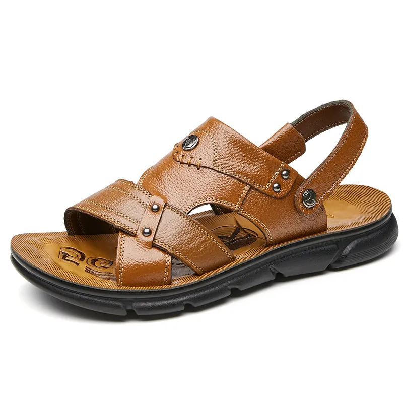 Slippers Dual-purpose Beach Sandals Men's Leather Outdoor