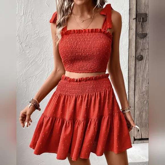 Smocked Tank &amp; Skirt Set