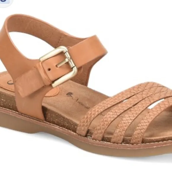 Sofft Brinda  Tan Leather Comfortable Ankle Strap Sandal’s Women’s Size 8
