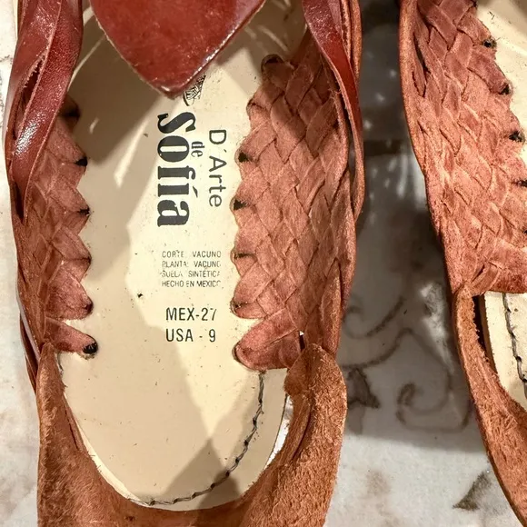 Sofia artesanal handmade in Mexico by artisan women all leather sandals in Sz 8