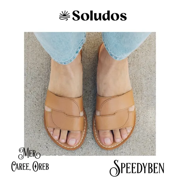 Soludos Shea Interlocking Sandals Camel Size 6 NIB