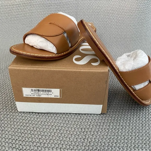 Soludos Shea Interlocking Sandals Camel Size 6 NIB
