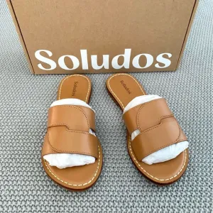 Soludos Shea Interlocking Sandals Camel Size 6 NIB