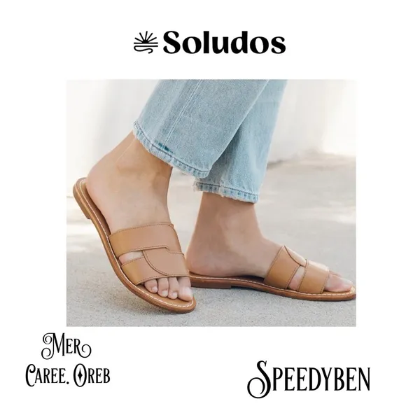 Soludos Shea Interlocking Sandals Camel Size 6 NIB