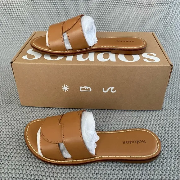 Soludos Shea Interlocking Sandals Camel Size 6 NIB
