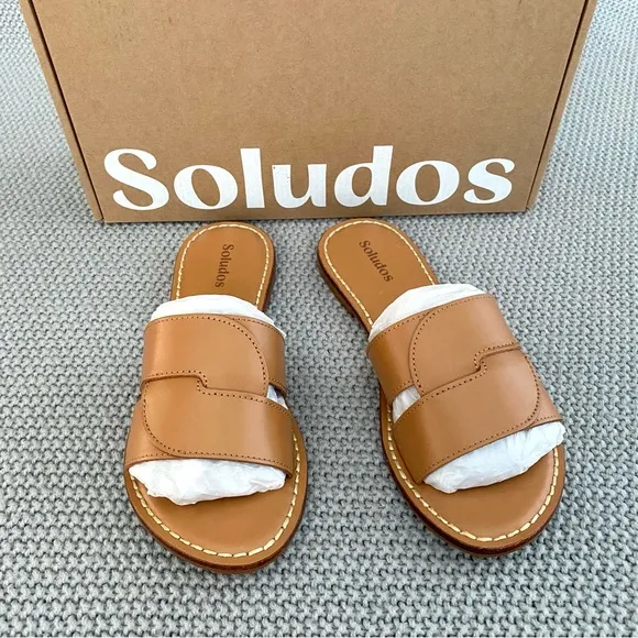 Soludos Shea Interlocking Sandals Camel Size 6 NIB