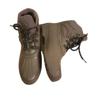 Sorel 9T Ankle Duck Boots Gray Green Leather Waterproof Canada USA
