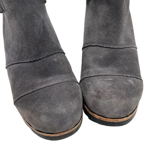 Sorel Addington Gray Suede Chelsea Block Heel Lug Sole Outdoor Ankle Boots 6.5