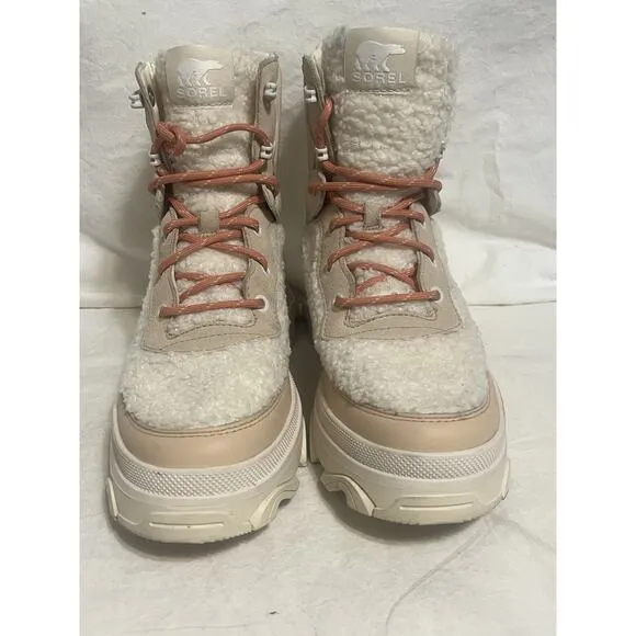 SOREL Brex™ Boot Women's Cozy Lace Waterproof Nova Sand Sea Salt Size 8.5