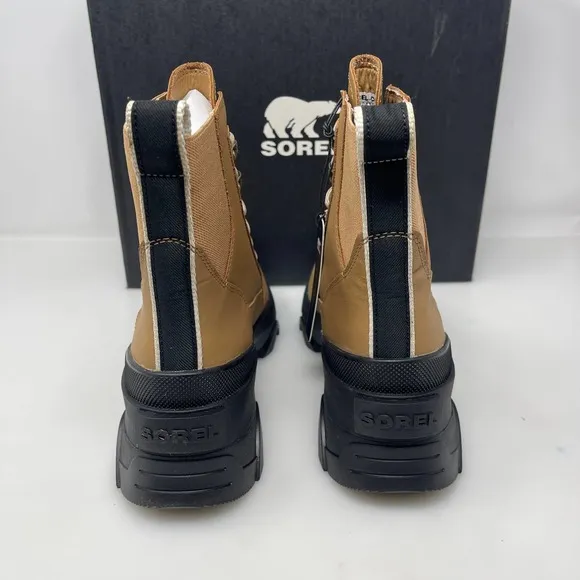 Sorel Brex Lace-Up Boots in Tawny Buff and Black Size‎ 9 M Retail $200 NEW