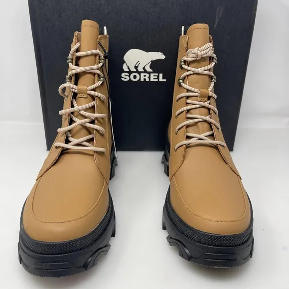 Sorel Brex Lace-Up Boots in Tawny Buff and Black Size‎ 9 M Retail $200 NEW