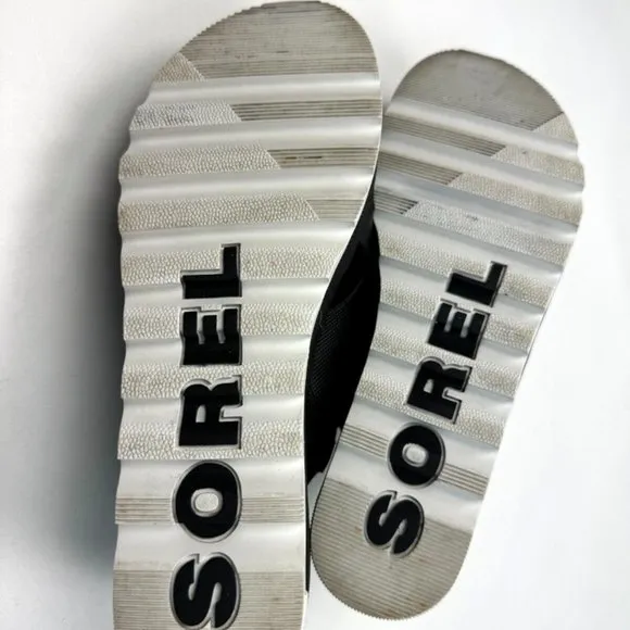 Sorel Cameron Flatform Mule Sandals Women‎ 7.5 EUC Comfortable Open Toe Black