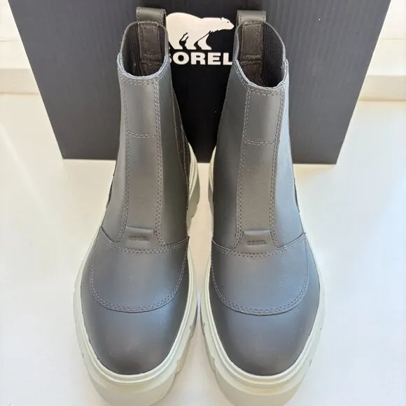 Sorel Caribou X Chelsea Boots Leather Booties Waterproof Jet Pixel Size 10 NEW