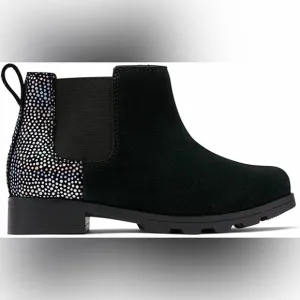 Sorel Emelie Chelsea Sea Salt Waterproof  Suede Boot Black Size 5 New with Tag