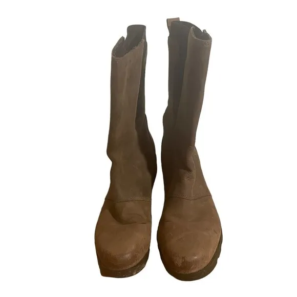 𝅺SOREL Emelie Waterproof Brown Leather Mid Calf Boots