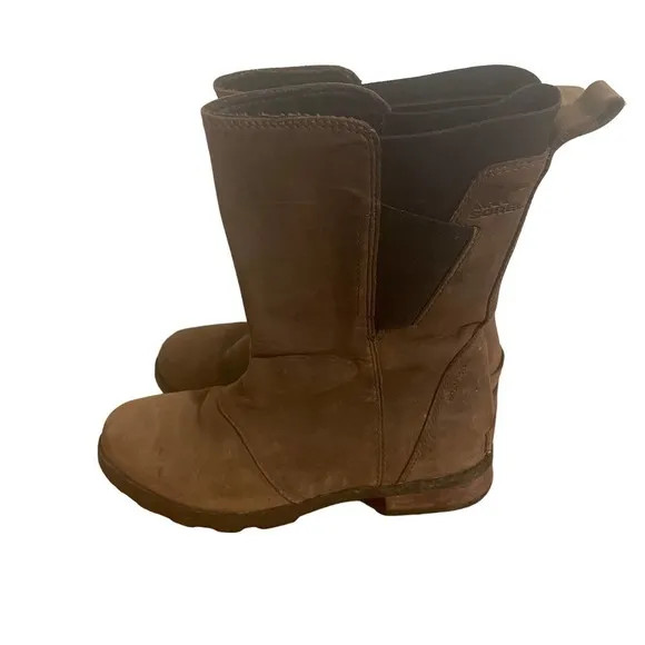 𝅺SOREL Emelie Waterproof Brown Leather Mid Calf Boots