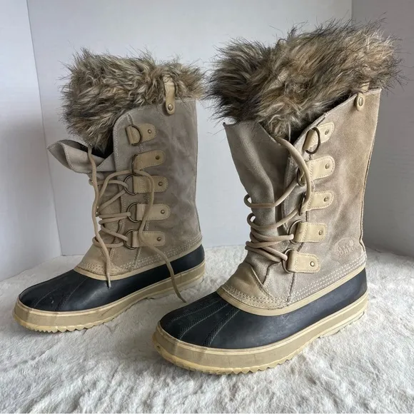 SOREL EUC JOAN OF ARCTIC Winter Snow Boots women Size 11 Color Cream