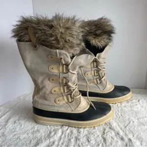 SOREL EUC JOAN OF ARCTIC Winter Snow Boots women Size 11 Color Cream