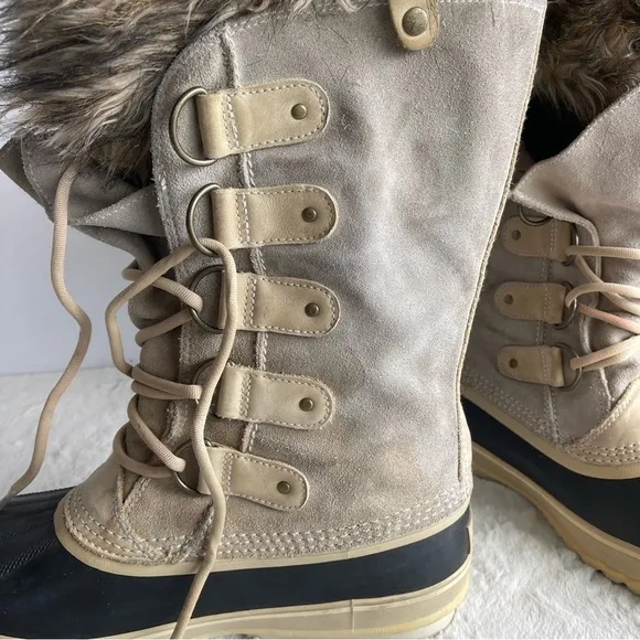 SOREL EUC JOAN OF ARCTIC Winter Snow Boots women Size 11 Color Cream