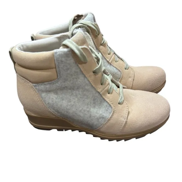 Sorel Evie Ankle Lace Boots - Ceramic Natural