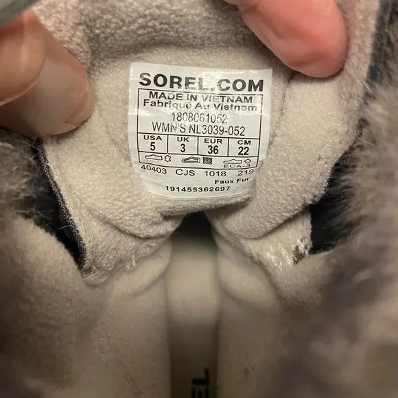SOREL Fur Trimmed Grey Suede Lace Up Winter Outdoor Boots