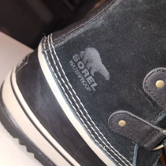 SOREL JOAN OF ARCTIC 8.5 Tall Lace Up Leather Outdoor Faux Fur Trim Duck Boots
