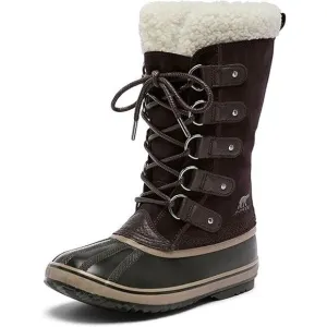 Sorel Joan of Arctic Boots Leather Winter Snow Lace Up Faux Shearling Black 8.5