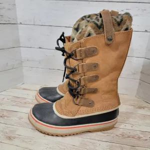 Sorel Joan of Arctic Knit II Winter Boots in Brown Size 6.5