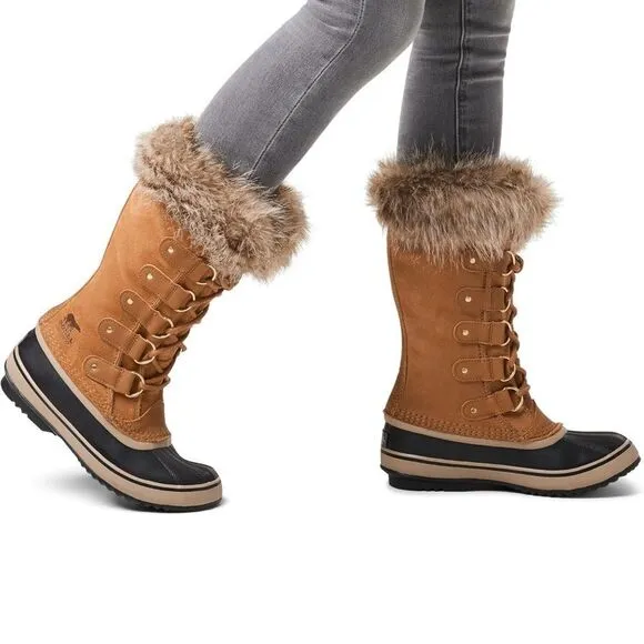 ☃️❄️Sorel Joan of Arctic Boots lined Winter Snow Faux Fur Lined Waterproof Brown