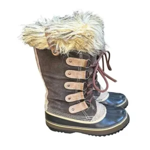 ☃️❄️Sorel Joan of Arctic Boots lined Winter Snow Faux Fur Lined Waterproof Brown