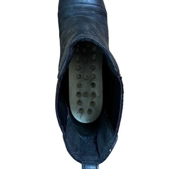 Sorel Lea Black Waterproof Leather Chelsea Hidden Wedge Short Boots Women's Sz 9