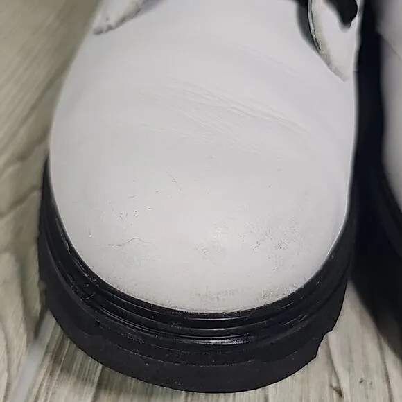 Sorel Lennox Lace Up White Waterproof Leather Combat Boots Womens Size 10