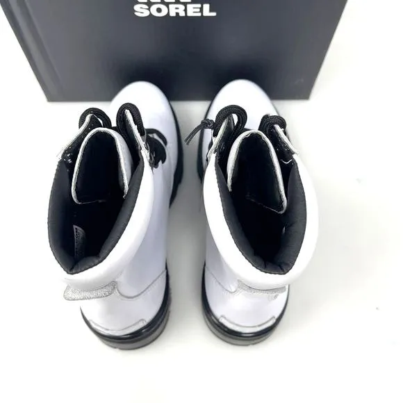 Sorel‎ Lennox Waterproof Lace-Up Boots White and Black Size 9 New Retail $190
