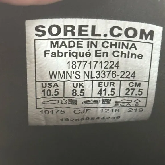 Sorel Lexie Wedge 10.5 Felt Camel Brown‎ Leather Lace Up Boot Waterproof