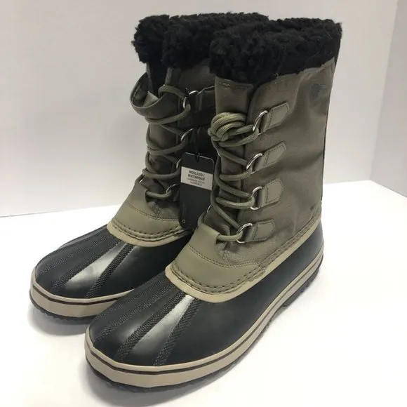 Sorel Men’s 1964 Pac Nylon Waterproof Winter Boots Dark Moss, Size 10 M