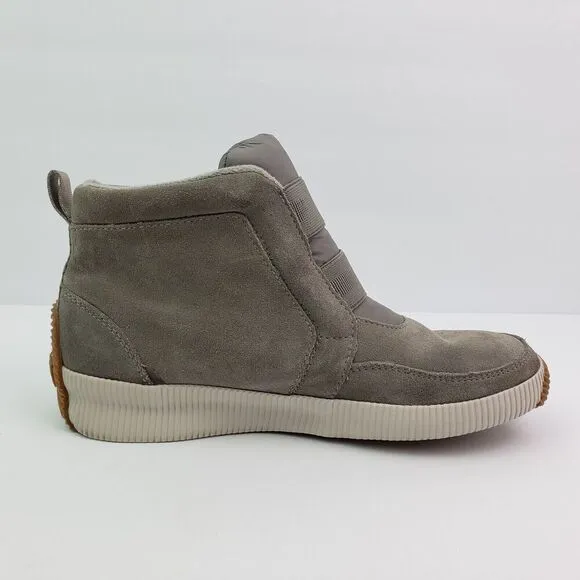 Sorel Out N About Plus Womens Size 8 Gray Suede Waterproof Winter Ankle Boots