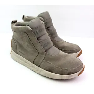 Sorel Out N About Plus Womens Size 8 Gray Suede Waterproof Winter Ankle Boots