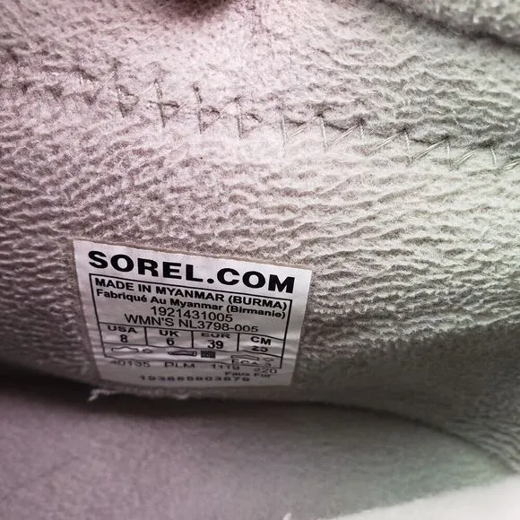 Sorel Out N About Plus Womens Size 8 Gray Suede Waterproof Winter Ankle Boots