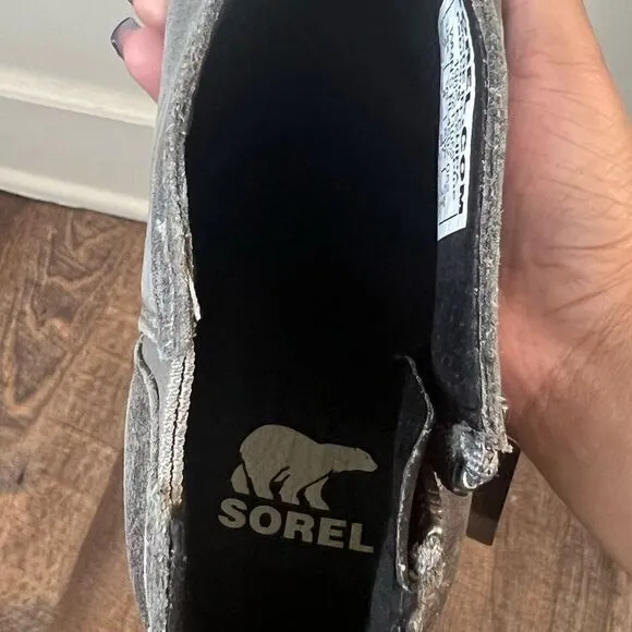 Sorel Quarry/Black Woman’s Joan of Arctic Leather Waterproof Wedge III Zip Boots