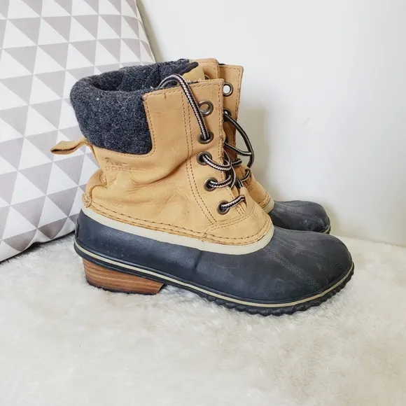 Sorel Slimpack II Waterproof Leather Wool Outdoor Winter Rain Boots 8