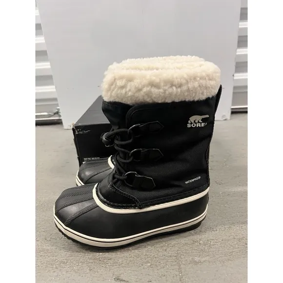 Sorel Unisex Pac Nylon Waterproof Winter Snow Boots Youth Size 3 Warm &amp; Durable