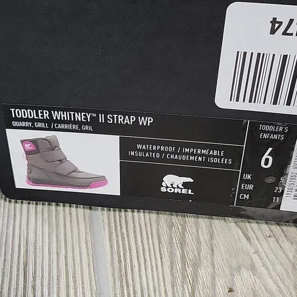 Sorel Whitney 2 Strap Waterproof Winter Snow Boots Toddler Size 6 NEW