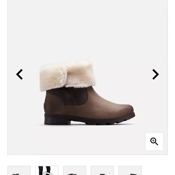 Sorel Woman's Outdoor Emelie 2 in 1 Fold -Over Leather Shearling Boots Sz 8.5