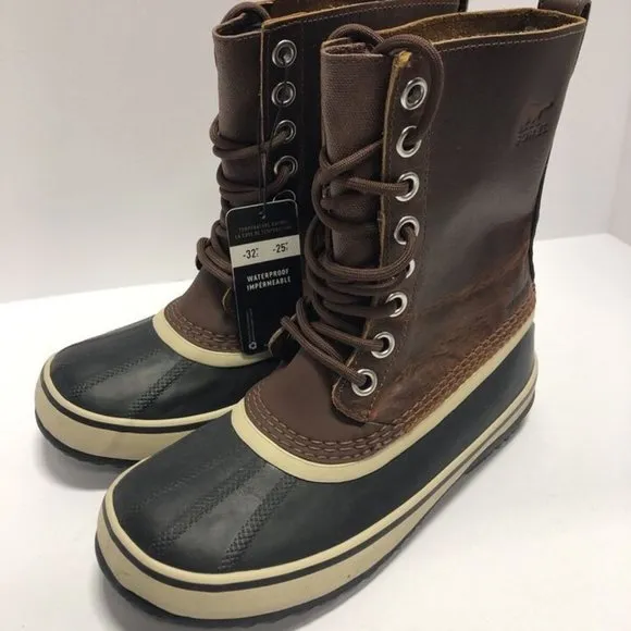 Sorel Women’s 1964 Leather Brown Waterproof Boots, Size 6.5 M