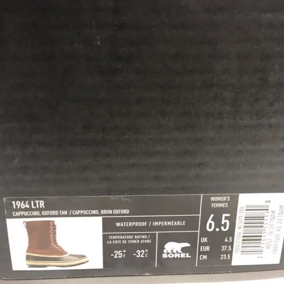 Sorel Women’s 1964 Leather Brown Waterproof Boots, Size 6.5 M