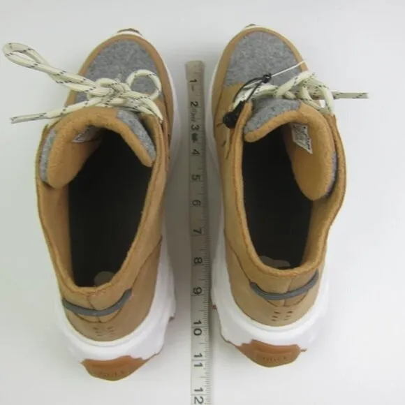 Sorel Womens 7 Sneaker Boot Waterproof Tan &amp; Grey Lace Up NEW IN BOX